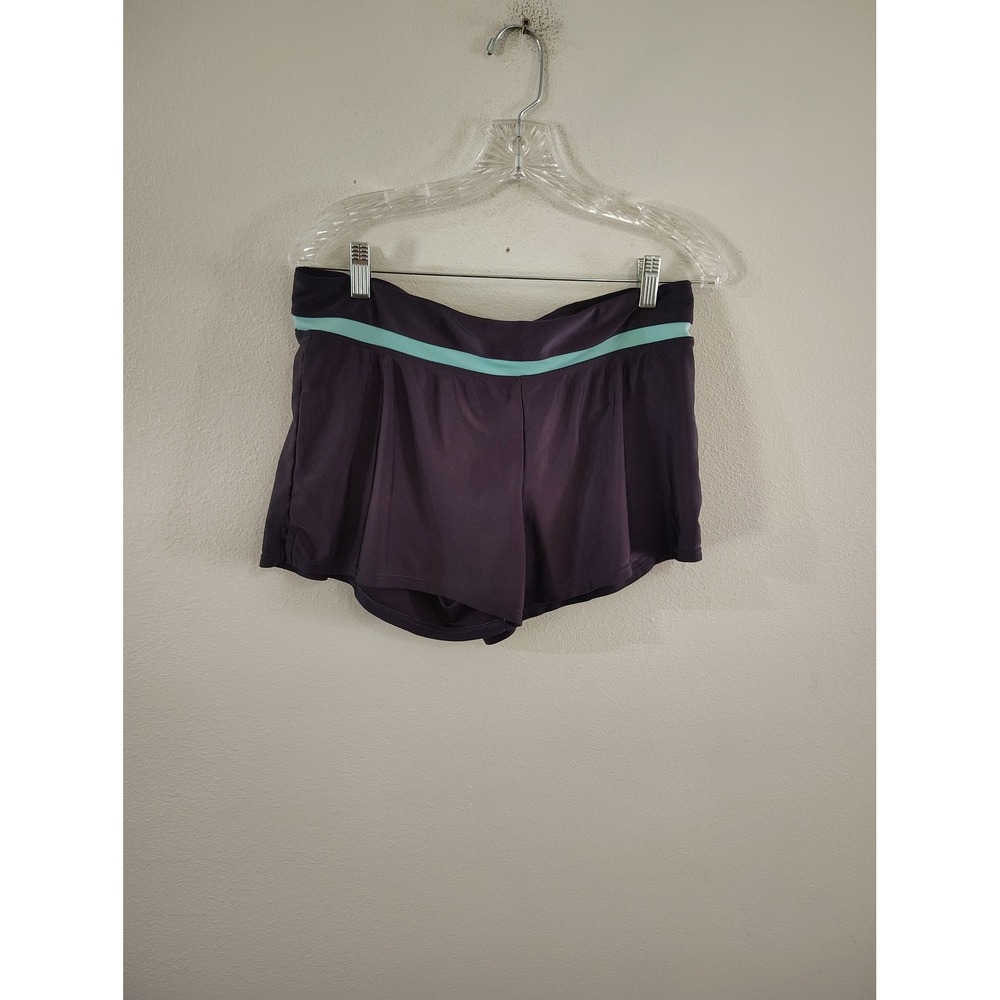 ZeroXposur Purple Swim Shorts Mint Stripe Board Shorts with Liner Womens Large